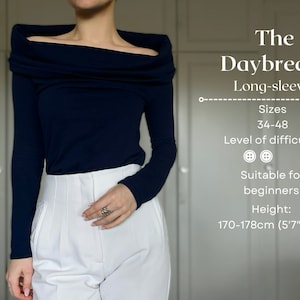 The Daybreak long-sleeve pdf sewing pattern with tutorial size 34-48  heigh 170-177/5'7"-5'9"