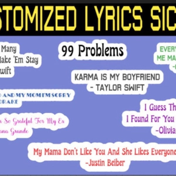 Lyrics Sticker Etsy