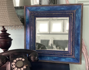 Hand Painted Victorian Wall Mirror | Ornate Antique Style Accent Mirror