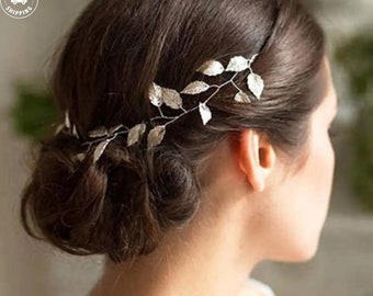 Woman Fashion Hair Jewelry - Wedding Hair Accessories -Gold Silver Color Bridal Leaf Hairbands