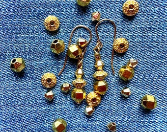 Gold Plated Bead Earrings With Gold Filled Hooks!!