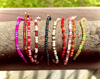 Unique Colorful Beaded Stretchy Ankle Bracelets