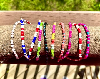 Super Fun Stretchy Beaded Ankle Bracelets