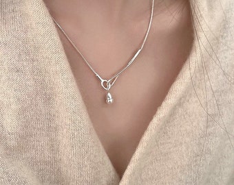 Collana con Pendente Abbracciato da Donna Argento 925