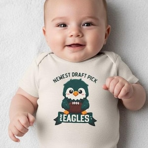 Eagles Baby Bodysuit – &quot;Newest Draft Pick&quot; Football Jersey One Piece