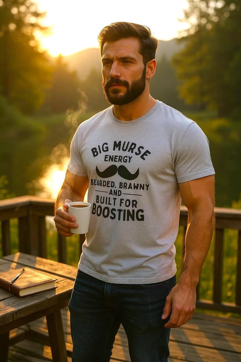 Big Murse Energy Unisex T-Shirt - Bearded & Brawny Graphic Tee