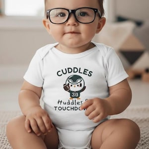 Cuddles and Touchdowns Infant Jersey One Piece - Baby Sports onesie