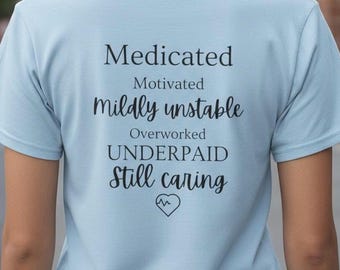 Grappig medisch T-shirt: zwaar katoenen uniseks T-shirt voor verpleegkundigen/arts