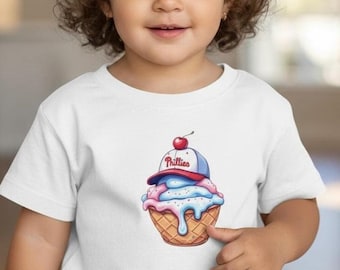 Baseballshirt voor peuters, T-shirt ijshelm, Philadelphia Game Day-outfit