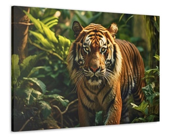 Large Canvas Art Animal Wall Art Tiger In Nature Art Canvas Gallery Wraps Tiger Print minimalist Wall Art Lover Gift Home Decor Office Decor
