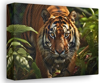 Tiger In Nature Art Canvas Gallery Wraps Tiger Print Large Canvas Art Animal Wall Art Lover Gift Animal Art Lovers Home and Office Decor