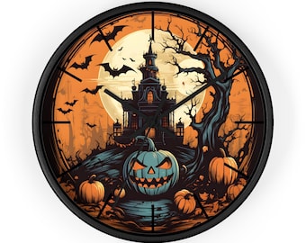 Halloween Ghost Wall Clock Halloween Wall Clocks Halloween Clock Fall Clock Halloween House Clock Halloween Decor Home and Office Fall Decor