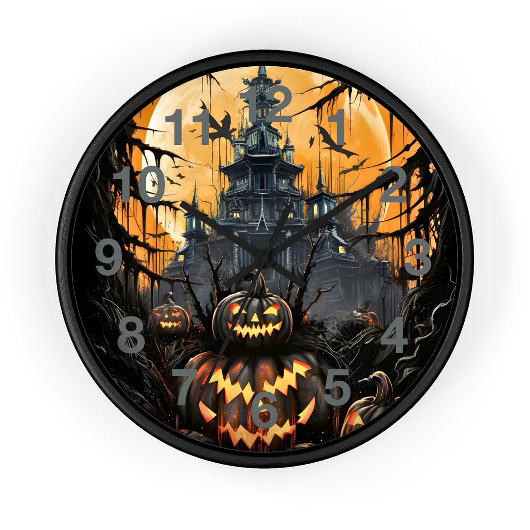 Halloween Ghost Wall Clock Halloween Wall Clocks Halloween Clock Fall
