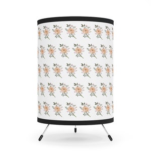 Flower Tripod Lamp with Shade, Cute Table Lamp - Aesthetic Lamp, School Lamp, Decorative Indoor lighting, Desk Lamp for Dorms, Bedside Lamp