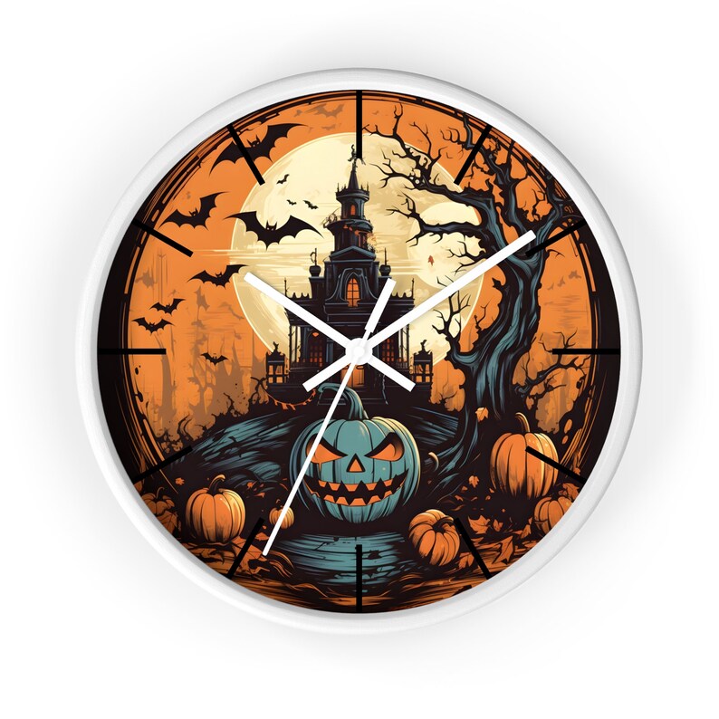 Halloween Ghost Wall Clock Halloween Wall Clocks Halloween Clock Fall ...