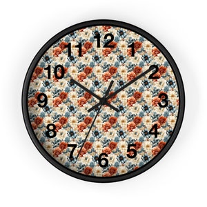 Flower Wall Clock Floral Wall Clock Kids Room Home Decor New Home House Warming Gift New Home Owner, Dorm Room Clock Collage Student Clock