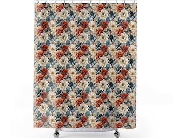 Cortina de ducha de flores silvestres Boho Cortinas de ducha Cortina de ducha botánica Cortina de ducha linda Cortina de granja Cortina de baño caprichosa Decoración Baño