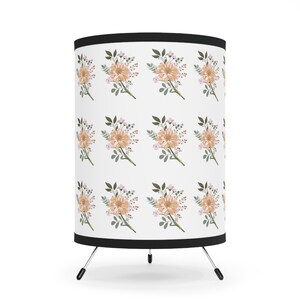 Flower Tripod Lamp with High-Res Printed Shade, Flower Tripod Lamp
