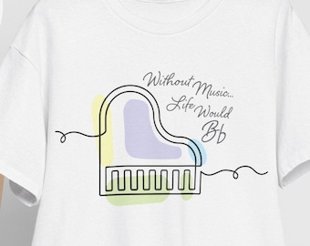 Piano Shirt: Elegant Line Art, Music Lover Tee