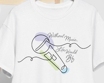 Vocalist T-Shirt: Abstract Microphone Line Art Design
