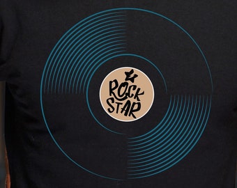 The “Rock Star” Vinyl Record Shirt, Rock n Roll Tee Shirt, Vinyl Record Shirt, Vinyl Gift, Music Shirt, Album Lover Gift