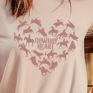 Cowboy Heart Graphic Tee: Western Valentines Day Shirt