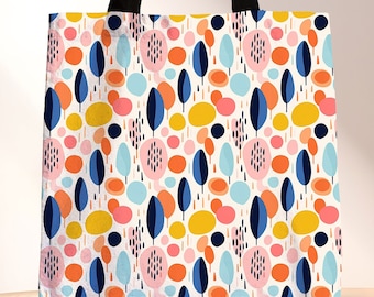 Funky 1950s Forest Tote Bag: Retro Yoga Gym Bag