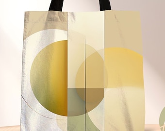 Geometric Circles Tote Bag: Modern Yoga Gym Bag