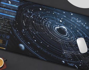 Sci-Fi Gamer Desk Mat: Deep Space HUD Design