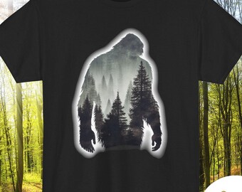 Koszulka z sylwetką Bigfoot Forest: Koszulka z wizerunkiem Sasquatcha z północno-zachodniego Pacyfiku