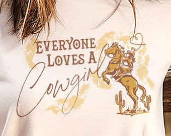 Cowgirl T-Shirt: Western Rodeo Herz Lasso Grafik Tee