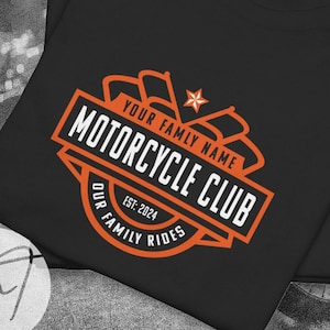 Personalized “Family Motorcycle Club” Shirts, His & Hers Apparel, Motorcycle Gift, Family Shirts, Custom Family Name and Date, FREE SHIPPING