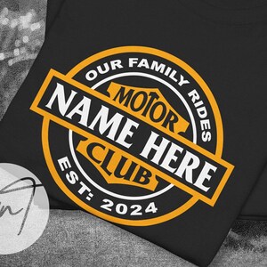 Personalized “Family Motorcycle Club” Shirts - His & Hers Apparel, Motorcycle Gift, Family Shirt, Custom Family Name and Date, FREE SHIPPING