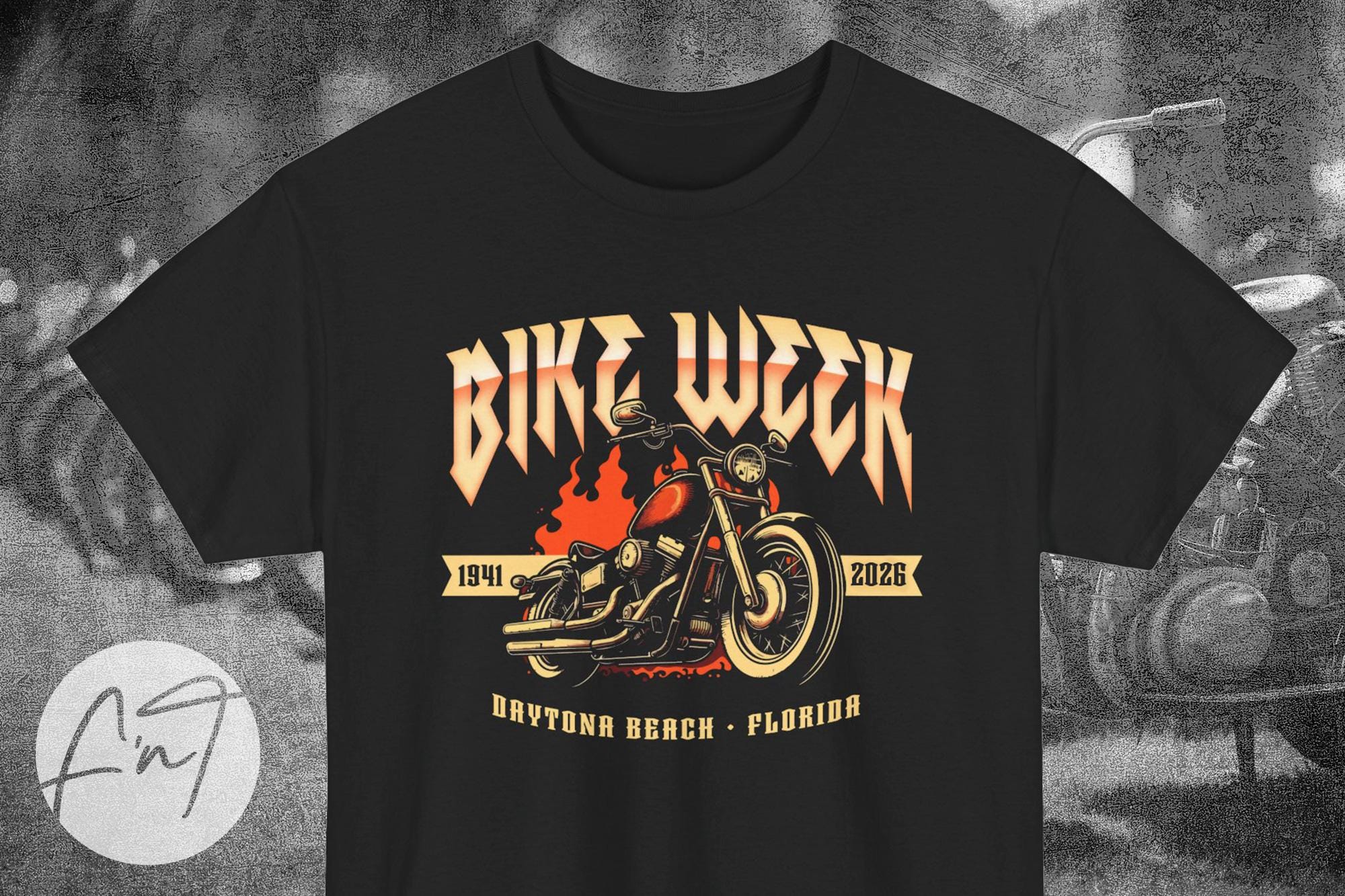 Bike Week 2026 T-shirt: Vintage Motorcycle Flames Graphic Tee - Etsy