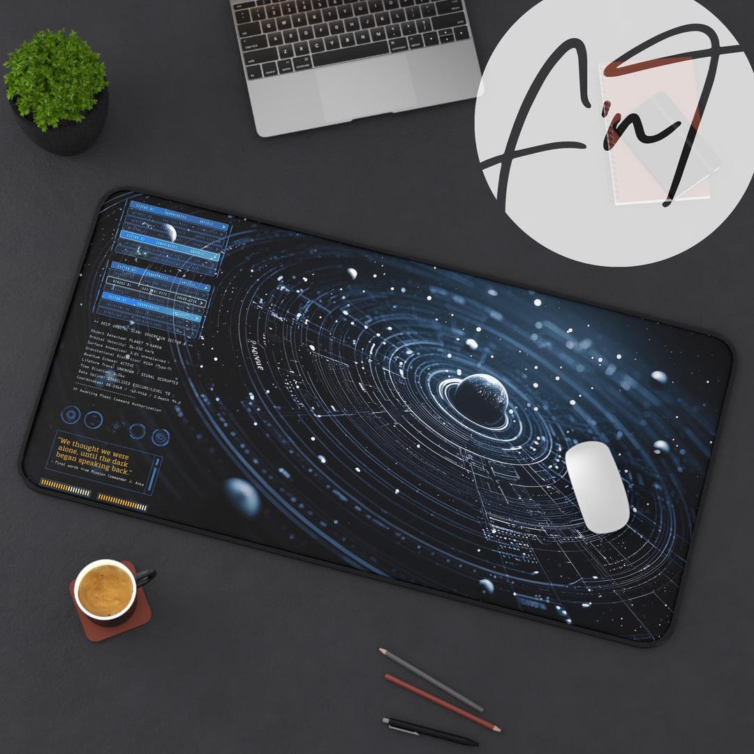 Sci-fi Gamer Desk Mat: Deep Space HUD Design - Etsy