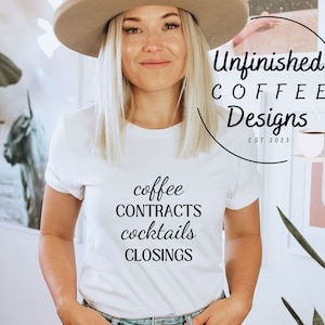 Coffee contracts cocktails closings SVG PNG | real estate svg| realtor svg| coffee svg| cocktails svg| buyers and sellers| real estate agent