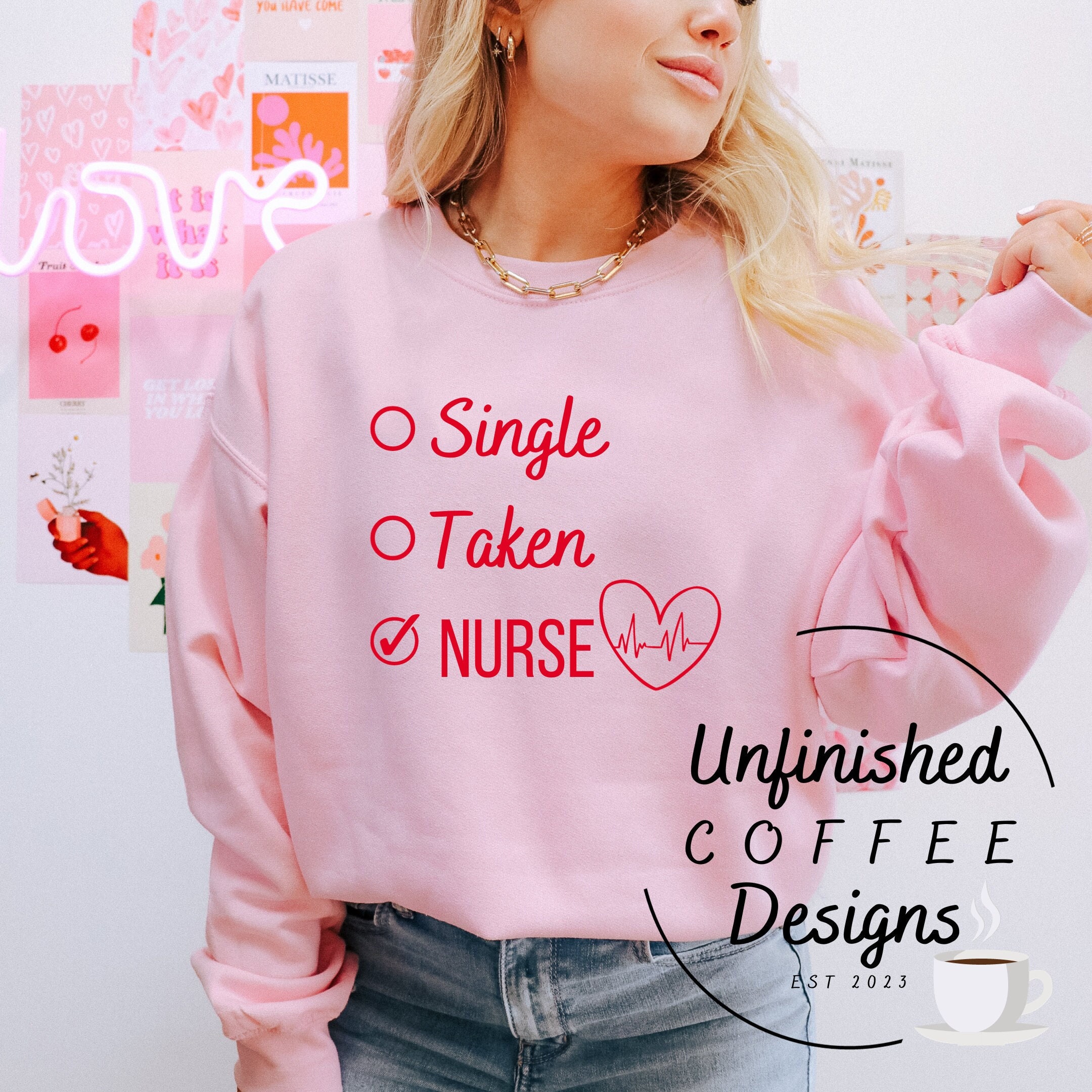 Single Taken Nurse Valentine SVG PNG, Nurse Valentines Day Shirt ...