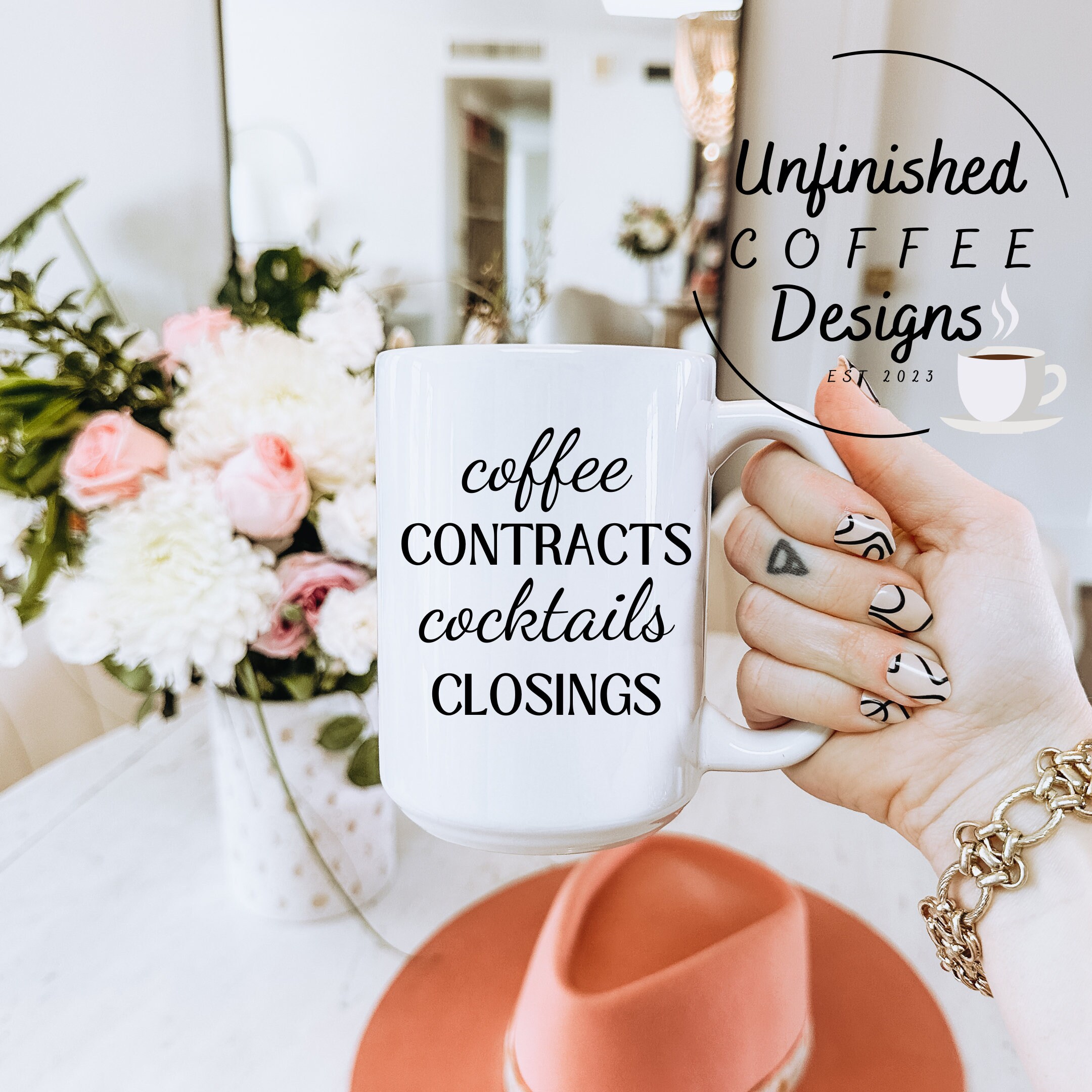 Coffee Contracts Cocktails Closings SVG PNG Real Estate Svg Realtor Svg