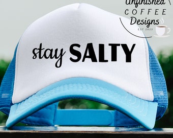 Stay Salty SVG PNG, strand zomer ontwerp (digitale download)