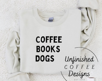 Coffee Books Dogs SVG | Book Lover Clipart (Digital Download)