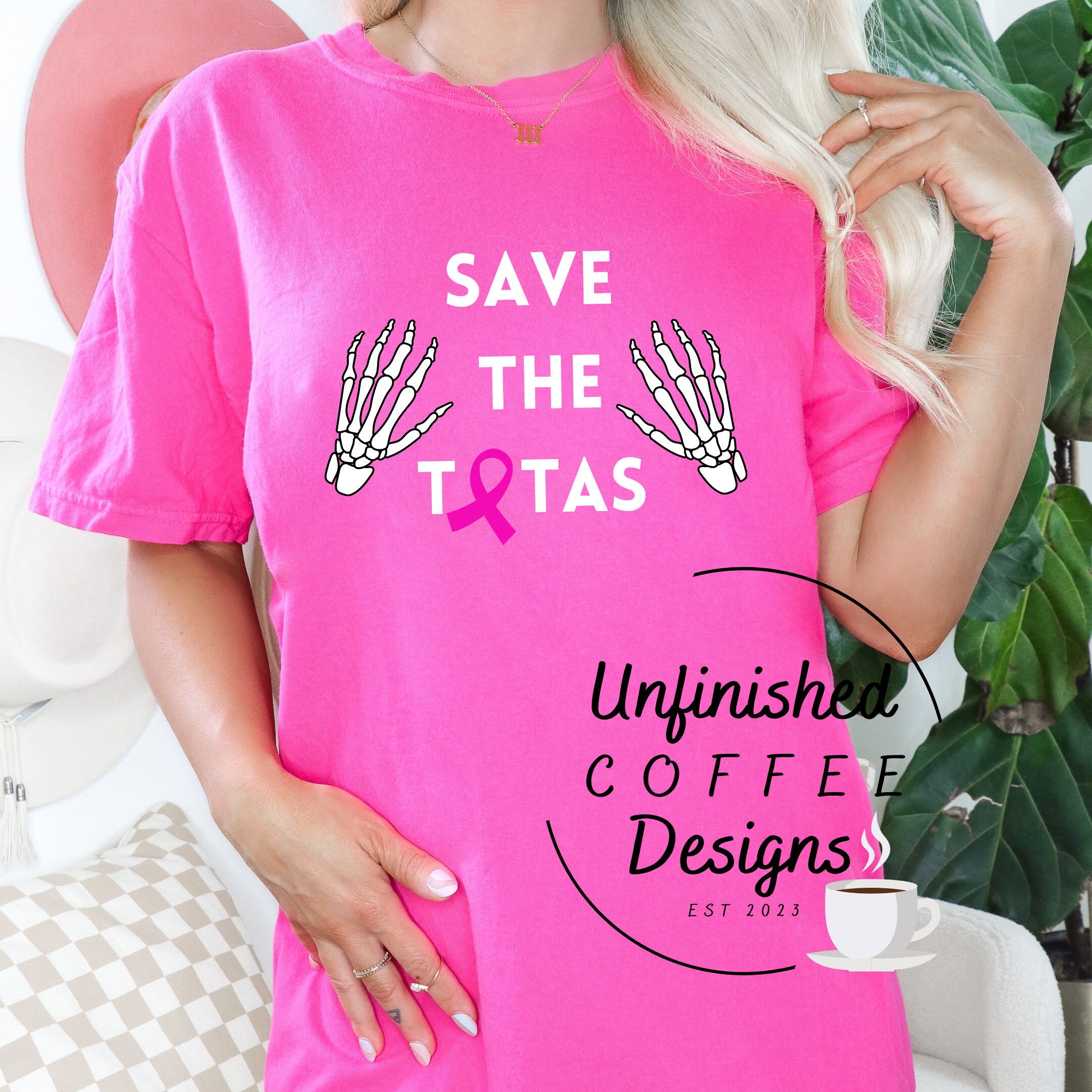 Save the Tatas Breast Cancer Awareness SVG PNG | Skeleton Hands ...