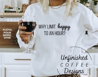 Funny Drinking SVG, Wine Happy Hour Design (Digital Download)