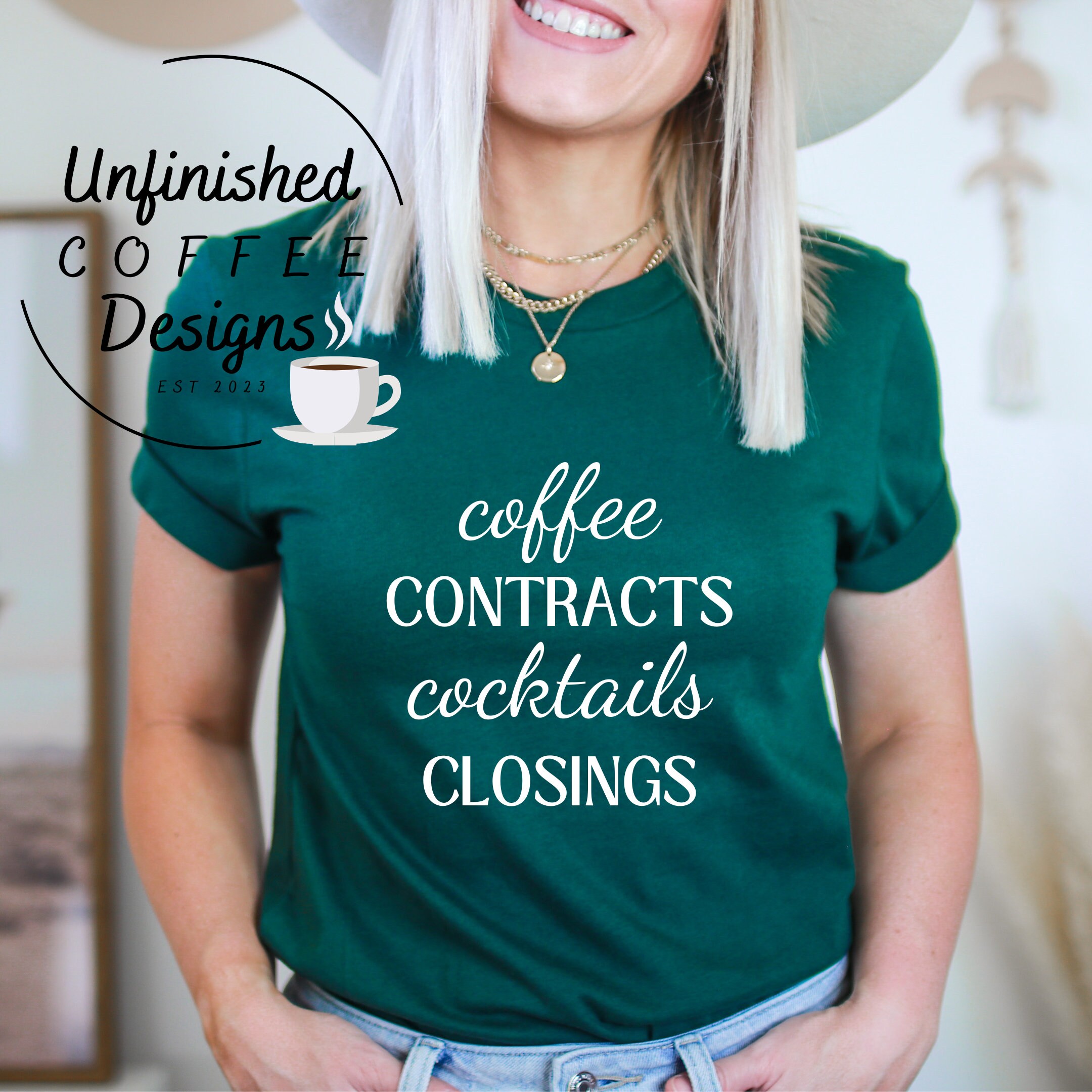 Coffee Contracts Cocktails Closings SVG PNG Real Estate Svg Realtor Svg