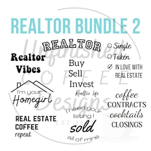 Realtor Bundle SVG PNG, Realtor svg, real estate svg, real estate agent svg, realtor vibes svg, I&#39;m your homegirl svg, coffee contracts svg