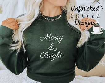 Merry and Bright Christmas SVG PNG | Holiday Design (Digital Download)