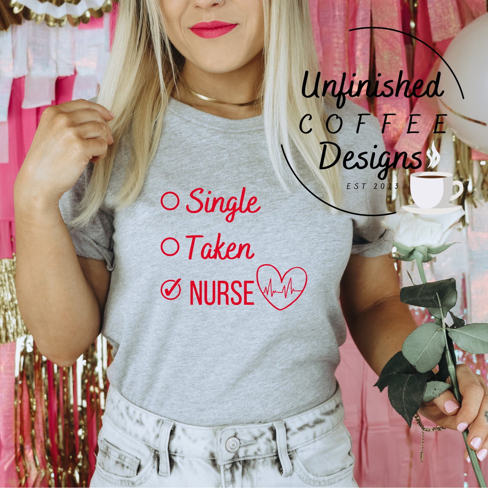 Single Taken Nurse Valentine SVG PNG, Nurse Valentines Day Shirt ...
