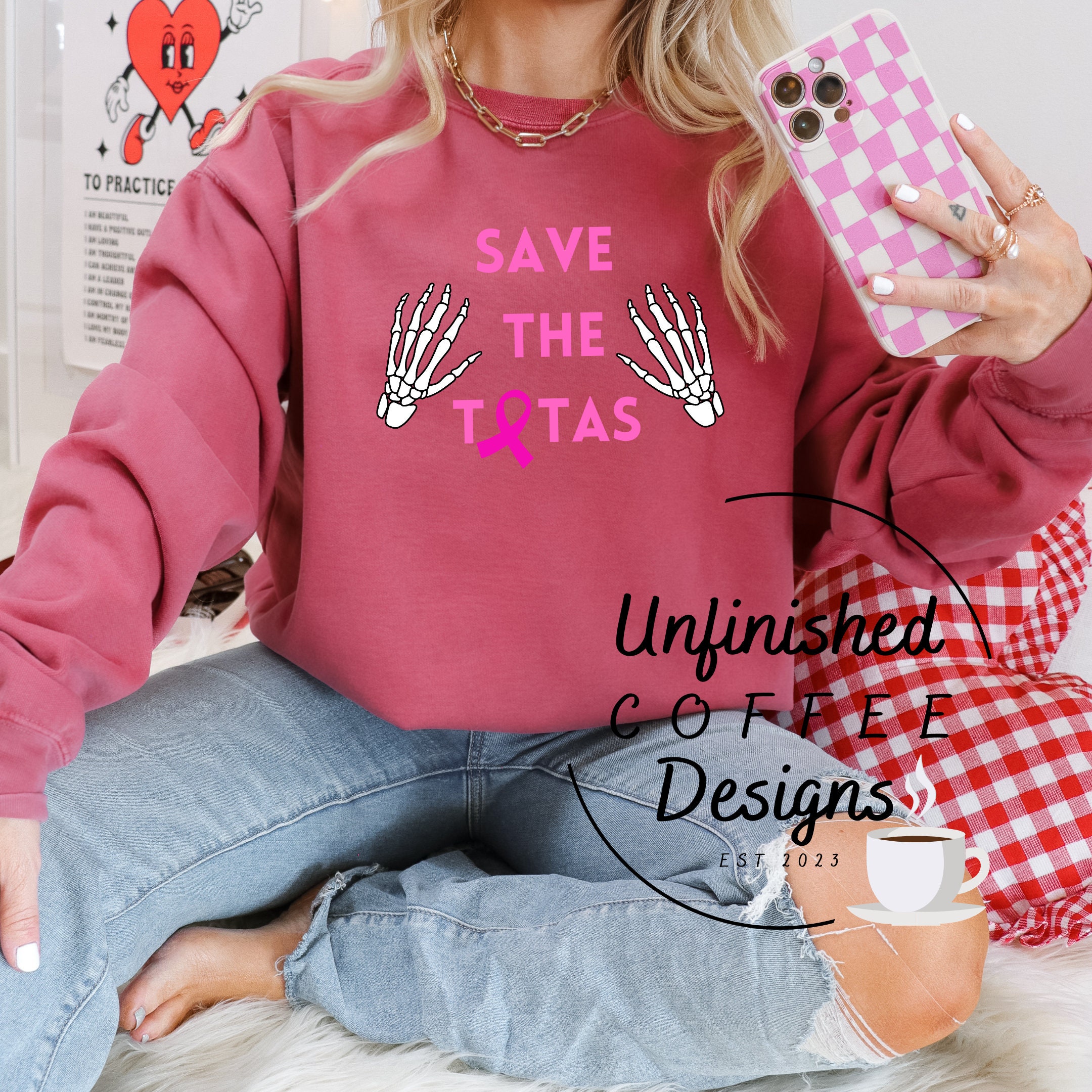 Save the Tatas Breast Cancer Awareness SVG PNG | Skeleton Hands ...