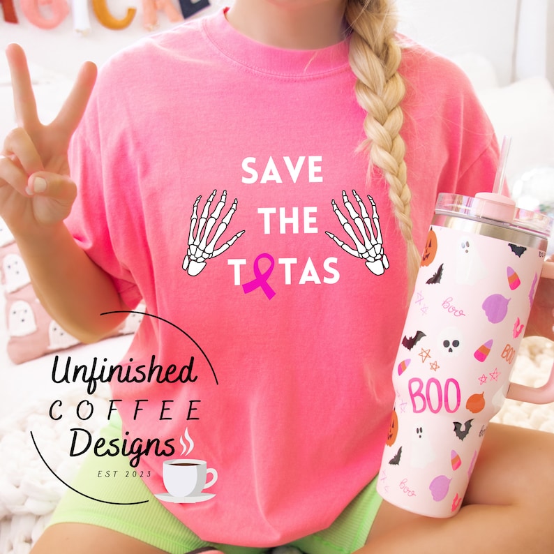 Save the Tatas Breast Cancer Awareness SVG PNG | Skeleton Hands ...