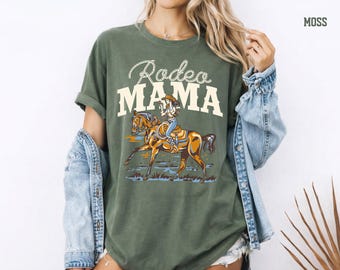 Rodeo Mama Comfort Colors Shirt Vintage Cowgirl Tee Western Mom Gift Country Top