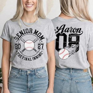 Custom Baseball Senior Mom 2027 Shirt Final Inning Name Number Jersey Sweatshirt
